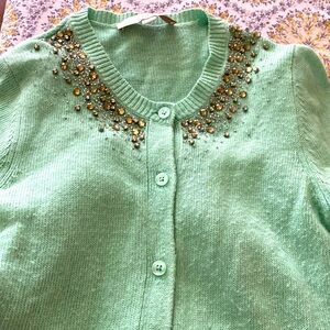 Light green cardigan w sparkle! small